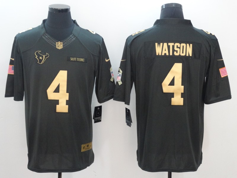 Men Houston Texans #4 Watson Green Nike Anthracite Salute To Service Limited Jersey1->philadelphia 76ers->NBA Jersey